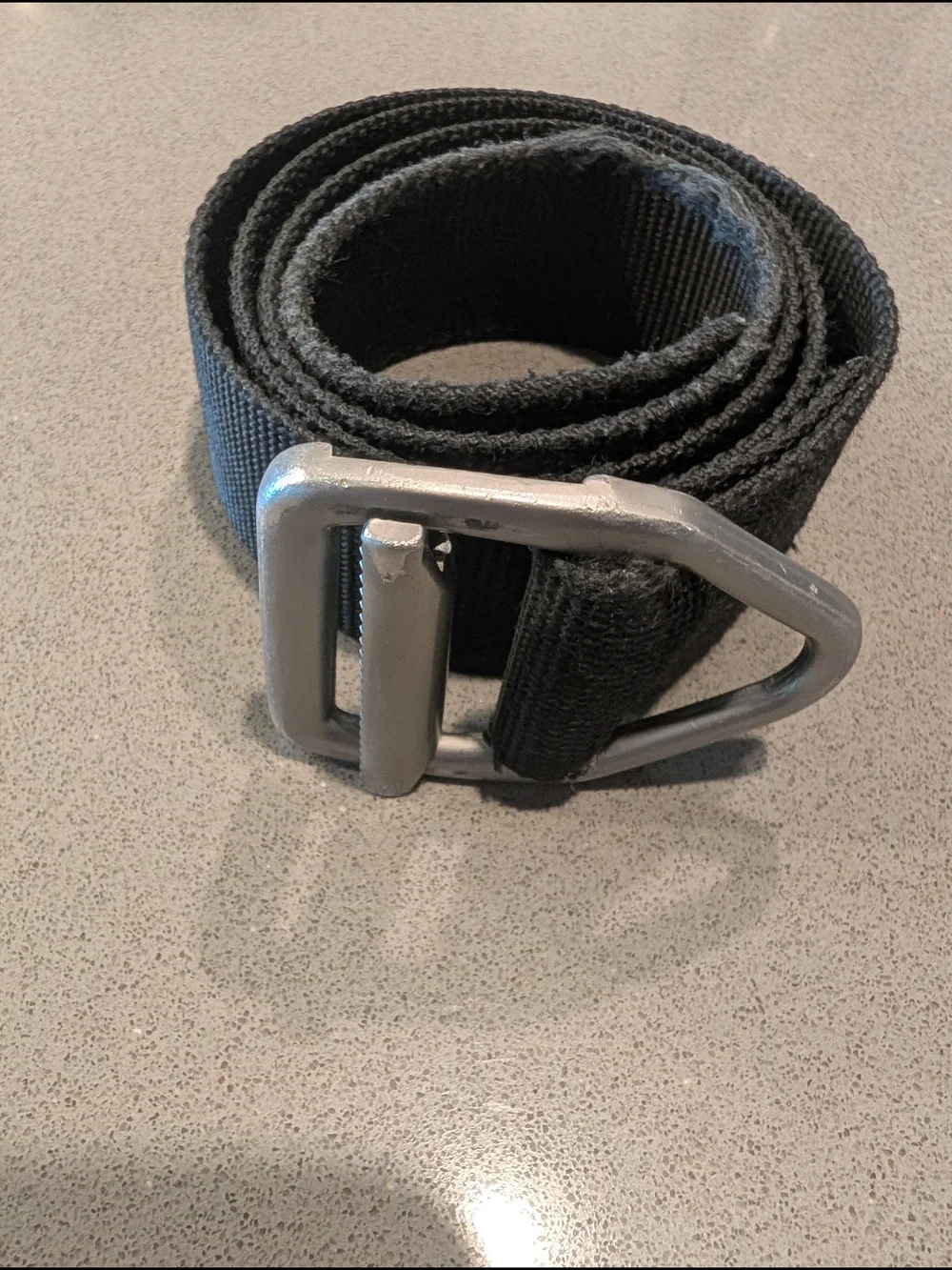Bison Designs Men's Black Webbing Belt with Silver Metal Buckle